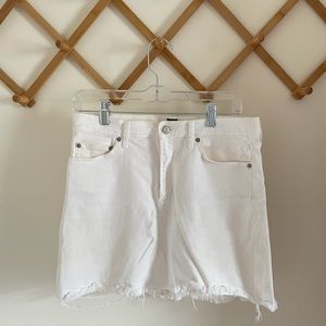 Gap cutoff white denim mini skirt